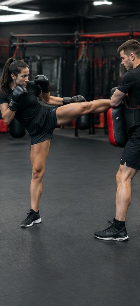 Kickboxen im Striking-Training – KI-generiertes Demomotiv